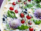 Clafoutis salé aux Tomates cerises, Olives et Orties