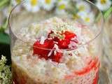 Perles du Japon au lait parfumé aux Fleurs de Sureau et Fraises macérées