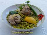 Boulettes de veau aux petits pois, coriandre et citron