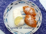 Cabillaud, patate douce au lait de coco et   neige de coco   ( Bataille food #97 )