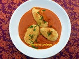 Quenelles de volaille au chorizo, sauce au poivron grillé