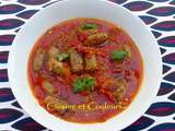 Rougail saucisses à ma façon ( avec poivrons grillés et tomate )