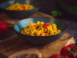 Risotto Courgettes et Poivron Rouge: l’Explosion de Saveurs Estivales dans un Plat Réconfortant