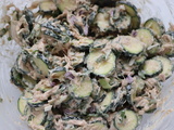 Rémoulade de petites courgettes au thon