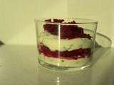 Verrine de betteraves et fromage frais