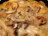 Poulet de Bresse à la crème et aux champignons