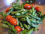 Salade aux haricots verts, aux tomates cerises, persillade et feta