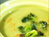 Velouté vert (poireaux, salade) et brocoli