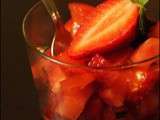 Verrine tomate/fraise et basilic