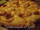 Pizza blanche aux pommes de terre et poulet curry