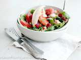 Salade de homard au pamplemousse et framboises