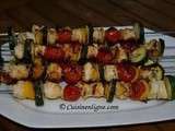 Brochette de poulet mariné aux légumes d'été