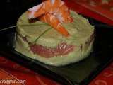 Millefeuille de pamplemousse et d'avocat aux crevettes