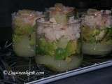 Verrines crabe, pamplemousse et avocat