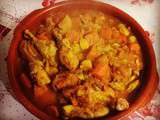 Tajine de poulet aux pommes de terre/ carottes et aux épices