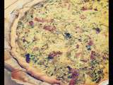 Tarte aux courgettes, lardons et curry