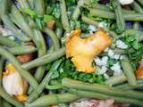 Dos de cabillaud accompagné d’une poêlée de haricots verts, girolles et shiikaté