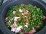 Tajine d’agneau aux petits pois et artichauts