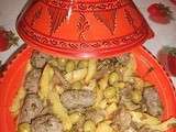 Tajine de kefta, champignons et olives: