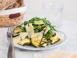 Salade de courgettes, roquette et parmesan