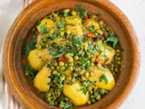 Tajine de veau aux pommes de terre et petits pois