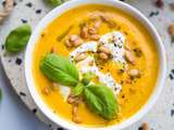 Velouté de carottes au pesto et burrata