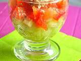 Verrine estivale aux tomates, concombre et thon