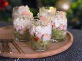 Verrines de crevettes, avocat et chantilly au citron confit