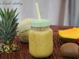 Smoothie ananas, mangue, kiwi et melon