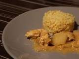 Poulet coco - ananas - curry - Recette Jaune pour le défi Arc-en-Ciel