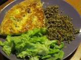 Quiche au tofu, graines germees poelees