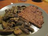 Ragout d’aubergines, galette de muesli