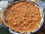 Tarte de patates douces, tomates sechees et roquefort