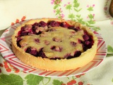 Tarte aux framboises cuites sur crème d’amandes