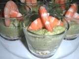 Verrine brocolis crevettes