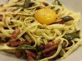 Linguine aux petits pois façon carbonara