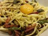 Linguine aux petits pois façon carbonara