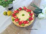 Cheesecake au citron, citron vert, basilic et fraise pour fêter les mamans