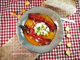 Soupe gourmande à la courge butternut, chèvre frais, bacon et graines de tournesol / Yummy butternut squash soup, with fresh goat cheese, bacon and sunflower seeds