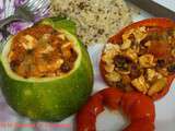 Courgettes rondes farcies au Poulet et aux Fruits Secs