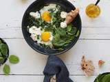 Oeufs au plat, kale et ricotta