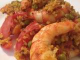 Paella au quinoa et crevettes