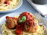 Boulettes d’aubergines végétariennes et spaghettis de kamut®