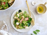 Salade de quinoa, concombre et feta et sa vinaigrette au citron et à l’aneth