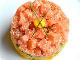 Tartare de saumon, avocat et mangue