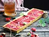 Tarte à la rhubarbe & pralines rose