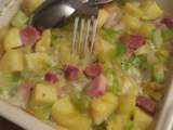 Gratin d'chez nous : patates, jambon, courgettes et cancoillotte