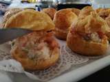 Petits choux au beurre de crevettes fromage blanc ciboulette