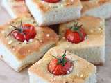 Focaccia tomates cerises, romarin et huile d'olive