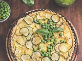 Tarte de courgette et pesto de petits pois